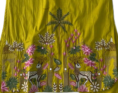 Mustard Yellow Kurta Pant set with Embroidery, Ethnic and casual wear For Women and Girls